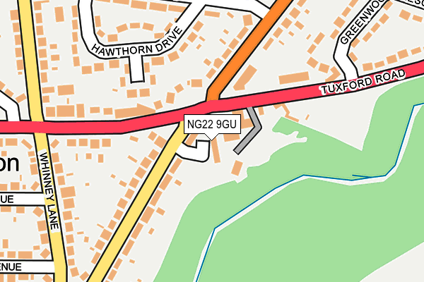 NG22 9GU map - OS OpenMap – Local (Ordnance Survey) NG22 9GU map - OS OpenMap – Local (Ordnance Survey)