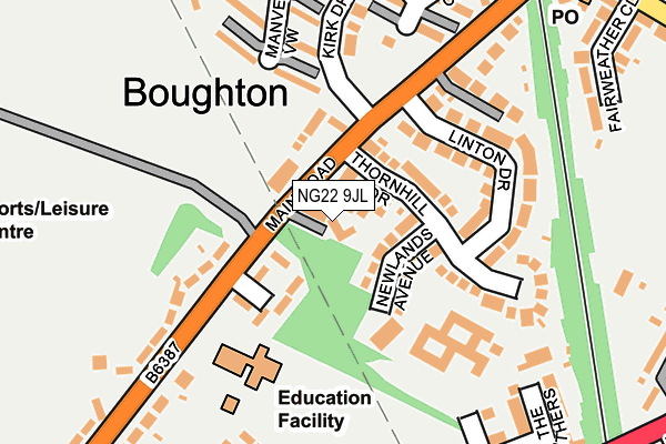 NG22 9JL map - OS OpenMap – Local (Ordnance Survey) NG22 9JL map - OS OpenMap – Local (Ordnance Survey)