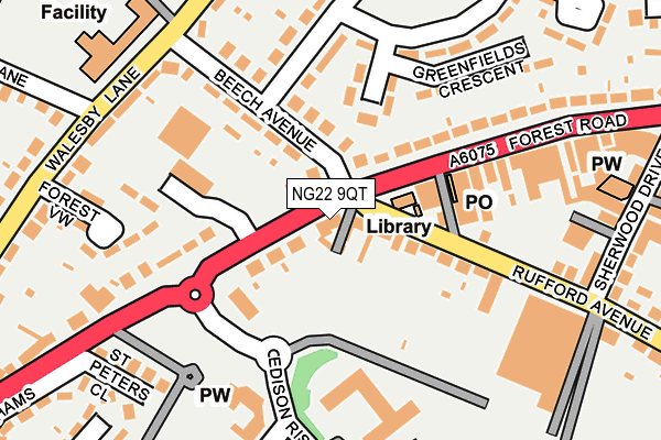 NG22 9QT map - OS OpenMap – Local (Ordnance Survey) NG22 9QT map - OS OpenMap – Local (Ordnance Survey)