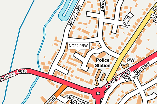 NG22 9RW map - OS OpenMap – Local (Ordnance Survey) NG22 9RW map - OS OpenMap – Local (Ordnance Survey)