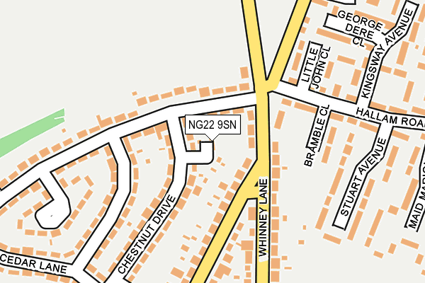 NG22 9SN map - OS OpenMap – Local (Ordnance Survey) NG22 9SN map - OS OpenMap – Local (Ordnance Survey)