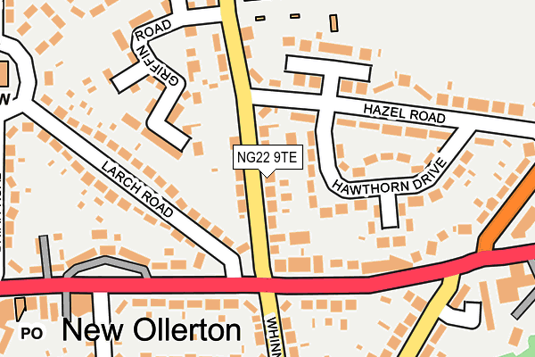 NG22 9TE map - OS OpenMap – Local (Ordnance Survey) NG22 9TE map - OS OpenMap – Local (Ordnance Survey)