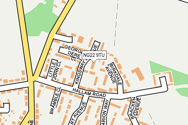 NG22 9TU map - OS OpenMap – Local (Ordnance Survey) NG22 9TU map - OS OpenMap – Local (Ordnance Survey)