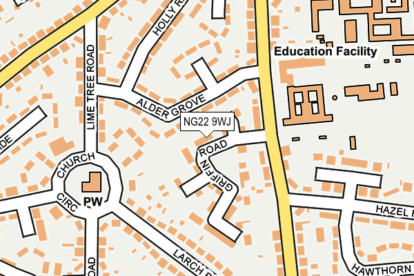 NG22 9WJ map - OS OpenMap – Local (Ordnance Survey) NG22 9WJ map - OS OpenMap – Local (Ordnance Survey)