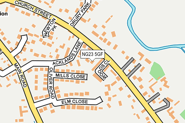 NG23 5GF map - OS OpenMap – Local (Ordnance Survey) NG23 5GF map - OS OpenMap – Local (Ordnance Survey)