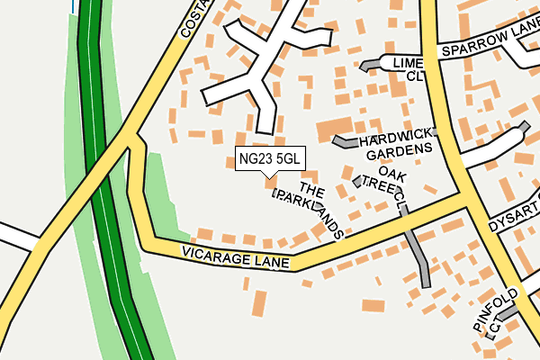 NG23 5GL map - OS OpenMap – Local (Ordnance Survey) NG23 5GL map - OS OpenMap – Local (Ordnance Survey)