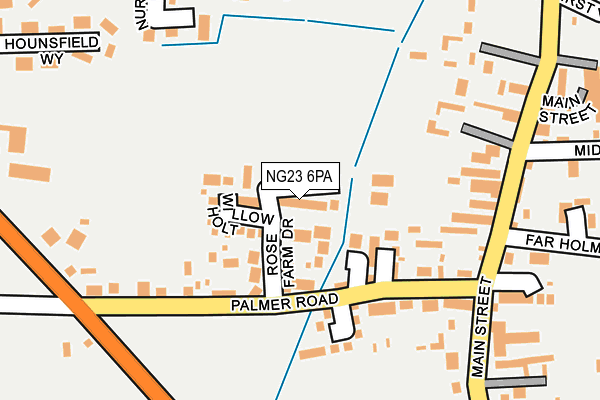 NG23 6PA map - OS OpenMap – Local (Ordnance Survey) NG23 6PA map - OS OpenMap – Local (Ordnance Survey)