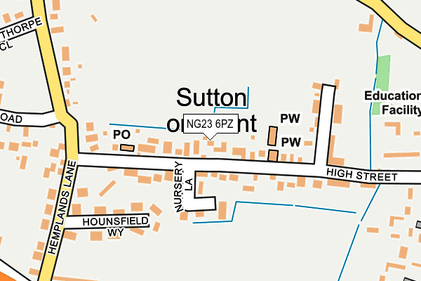 NG23 6PZ map - OS OpenMap – Local (Ordnance Survey) NG23 6PZ map - OS OpenMap – Local (Ordnance Survey)