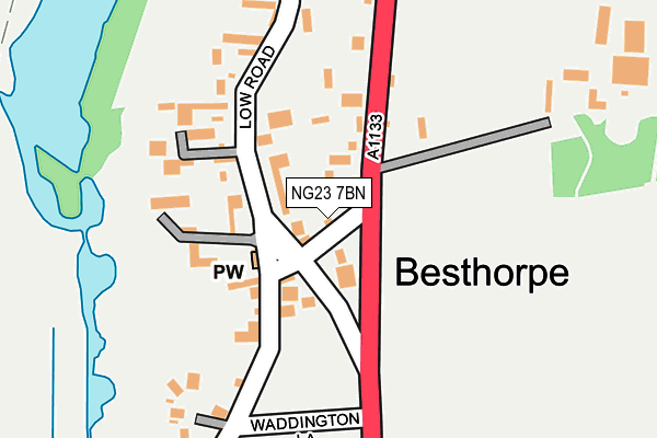 NG23 7BN map - OS OpenMap – Local (Ordnance Survey) NG23 7BN map - OS OpenMap – Local (Ordnance Survey)