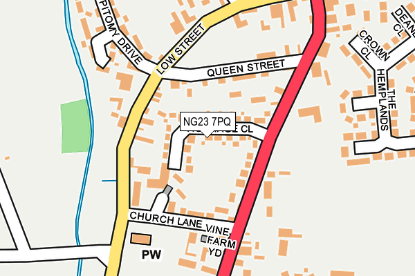 NG23 7PQ map - OS OpenMap – Local (Ordnance Survey) NG23 7PQ map - OS OpenMap – Local (Ordnance Survey)