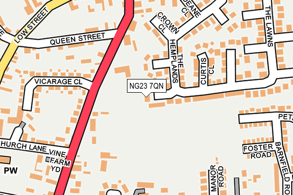 NG23 7QN map - OS OpenMap – Local (Ordnance Survey) NG23 7QN map - OS OpenMap – Local (Ordnance Survey)