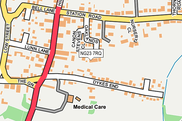 NG23 7RQ map - OS OpenMap – Local (Ordnance Survey) NG23 7RQ map - OS OpenMap – Local (Ordnance Survey)