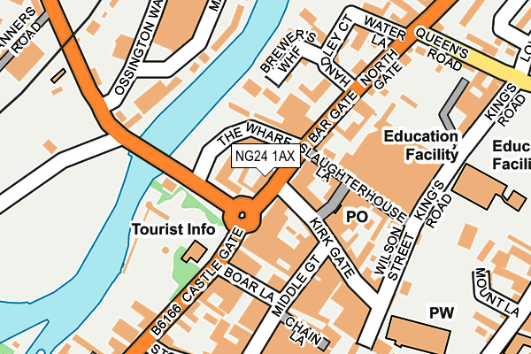 NG24 1AX map - OS OpenMap – Local (Ordnance Survey) NG24 1AX map - OS OpenMap – Local (Ordnance Survey)