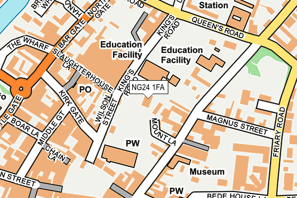 NG24 1FA map - OS OpenMap – Local (Ordnance Survey) NG24 1FA map - OS OpenMap – Local (Ordnance Survey)