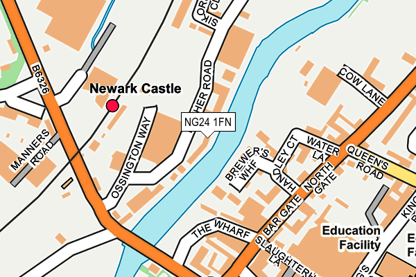 NG24 1FN map - OS OpenMap – Local (Ordnance Survey) NG24 1FN map - OS OpenMap – Local (Ordnance Survey)