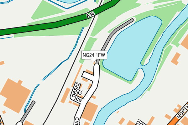 NG24 1FW map - OS OpenMap – Local (Ordnance Survey) NG24 1FW map - OS OpenMap – Local (Ordnance Survey)
