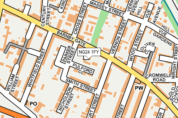NG24 1FY map - OS OpenMap – Local (Ordnance Survey) NG24 1FY map - OS OpenMap – Local (Ordnance Survey)