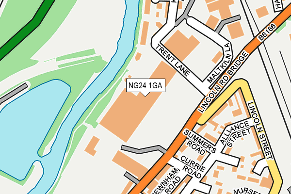 NG24 1GA map - OS OpenMap – Local (Ordnance Survey) NG24 1GA map - OS OpenMap – Local (Ordnance Survey)