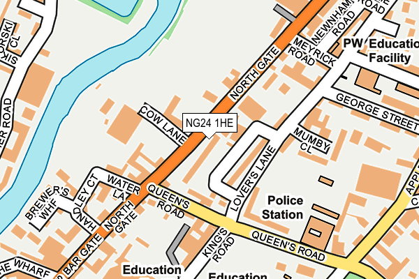 NG24 1HE map - OS OpenMap – Local (Ordnance Survey) NG24 1HE map - OS OpenMap – Local (Ordnance Survey)