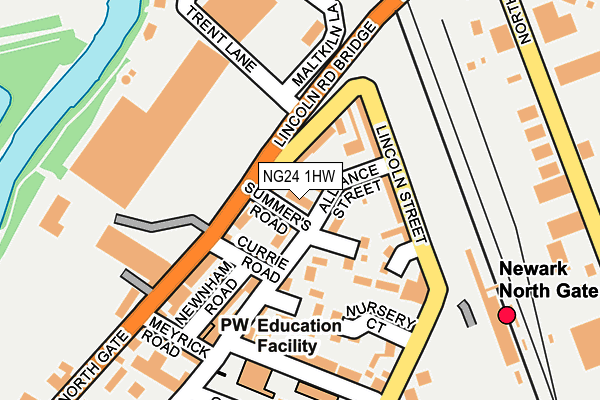NG24 1HW map - OS OpenMap – Local (Ordnance Survey) NG24 1HW map - OS OpenMap – Local (Ordnance Survey)