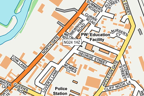 NG24 1HZ map - OS OpenMap – Local (Ordnance Survey) NG24 1HZ map - OS OpenMap – Local (Ordnance Survey)