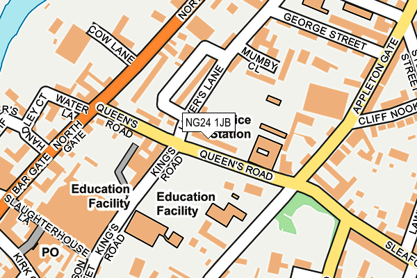 NG24 1JB map - OS OpenMap – Local (Ordnance Survey) NG24 1JB map - OS OpenMap – Local (Ordnance Survey)