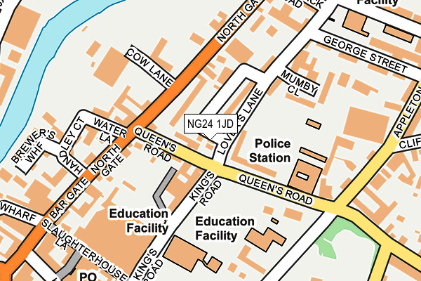 NG24 1JD map - OS OpenMap – Local (Ordnance Survey) NG24 1JD map - OS OpenMap – Local (Ordnance Survey)