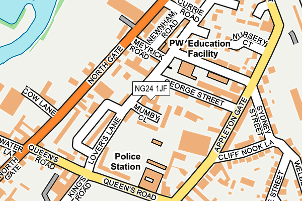 NG24 1JF map - OS OpenMap – Local (Ordnance Survey) NG24 1JF map - OS OpenMap – Local (Ordnance Survey)