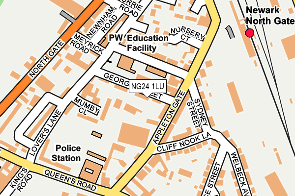 NG24 1LU map - OS OpenMap – Local (Ordnance Survey) NG24 1LU map - OS OpenMap – Local (Ordnance Survey)