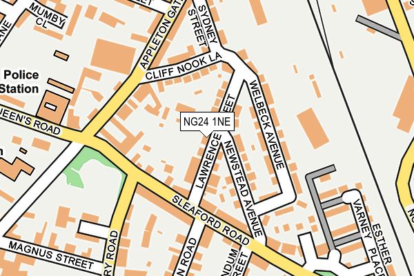 NG24 1NE map - OS OpenMap – Local (Ordnance Survey) NG24 1NE map - OS OpenMap – Local (Ordnance Survey)