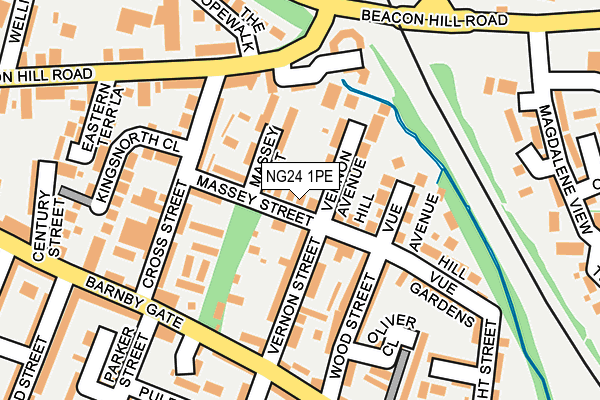 NG24 1PE map - OS OpenMap – Local (Ordnance Survey) NG24 1PE map - OS OpenMap – Local (Ordnance Survey)