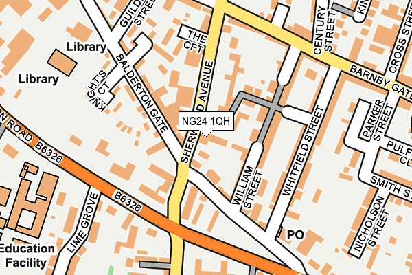 NG24 1QH map - OS OpenMap – Local (Ordnance Survey) NG24 1QH map - OS OpenMap – Local (Ordnance Survey)