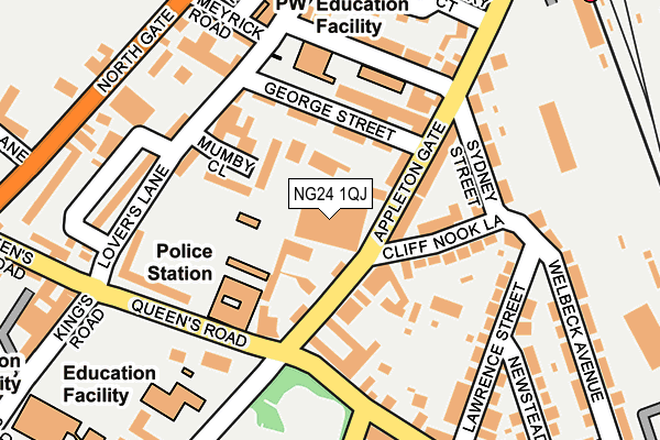 NG24 1QJ map - OS OpenMap – Local (Ordnance Survey) NG24 1QJ map - OS OpenMap – Local (Ordnance Survey)