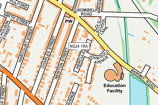 NG24 1RA map - OS OpenMap – Local (Ordnance Survey) NG24 1RA map - OS OpenMap – Local (Ordnance Survey)