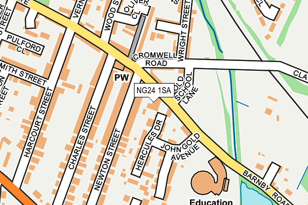 NG24 1SA map - OS OpenMap – Local (Ordnance Survey) NG24 1SA map - OS OpenMap – Local (Ordnance Survey)