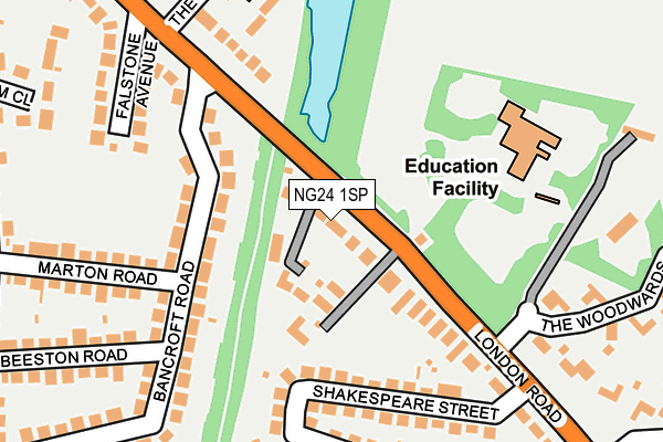 NG24 1SP map - OS OpenMap – Local (Ordnance Survey) NG24 1SP map - OS OpenMap – Local (Ordnance Survey)