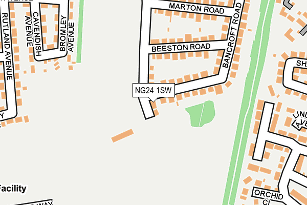NG24 1SW map - OS OpenMap – Local (Ordnance Survey) NG24 1SW map - OS OpenMap – Local (Ordnance Survey)