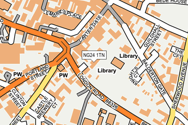 NG24 1TN map - OS OpenMap – Local (Ordnance Survey) NG24 1TN map - OS OpenMap – Local (Ordnance Survey)