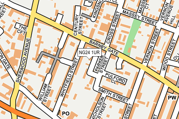 NG24 1UR map - OS OpenMap – Local (Ordnance Survey) NG24 1UR map - OS OpenMap – Local (Ordnance Survey)