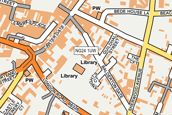 NG24 1UW map - OS OpenMap – Local (Ordnance Survey) NG24 1UW map - OS OpenMap – Local (Ordnance Survey)