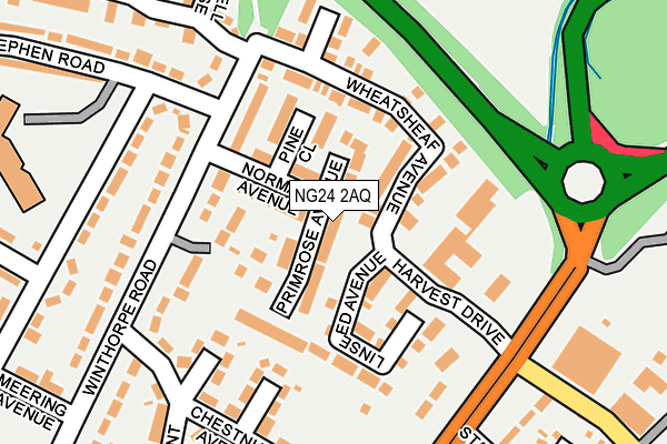 NG24 2AQ map - OS OpenMap – Local (Ordnance Survey) NG24 2AQ map - OS OpenMap – Local (Ordnance Survey)