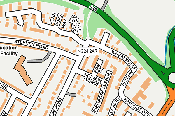 NG24 2AR map - OS OpenMap – Local (Ordnance Survey) NG24 2AR map - OS OpenMap – Local (Ordnance Survey)