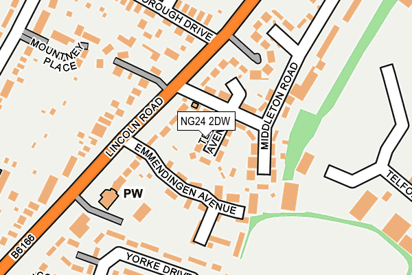 NG24 2DW map - OS OpenMap – Local (Ordnance Survey) NG24 2DW map - OS OpenMap – Local (Ordnance Survey)