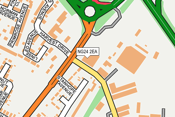 NG24 2EA map - OS OpenMap – Local (Ordnance Survey) NG24 2EA map - OS OpenMap – Local (Ordnance Survey)