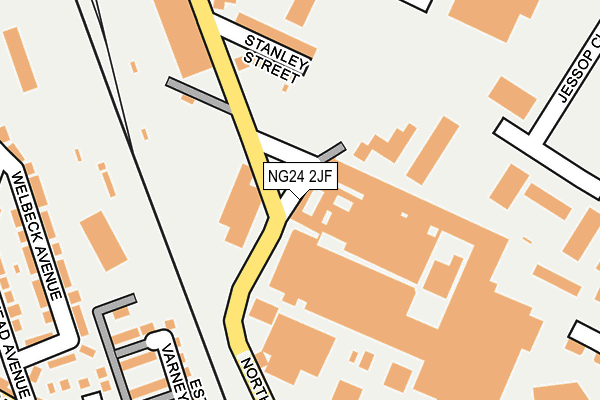 NG24 2JF map - OS OpenMap – Local (Ordnance Survey) NG24 2JF map - OS OpenMap – Local (Ordnance Survey)