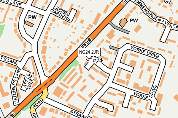 NG24 2JR map - OS OpenMap – Local (Ordnance Survey) NG24 2JR map - OS OpenMap – Local (Ordnance Survey)