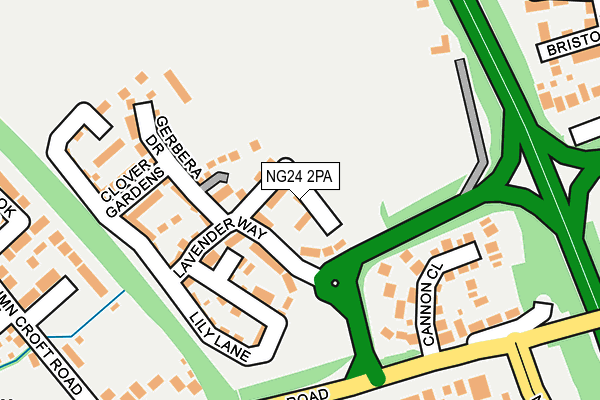 NG24 2PA map - OS OpenMap – Local (Ordnance Survey) NG24 2PA map - OS OpenMap – Local (Ordnance Survey)