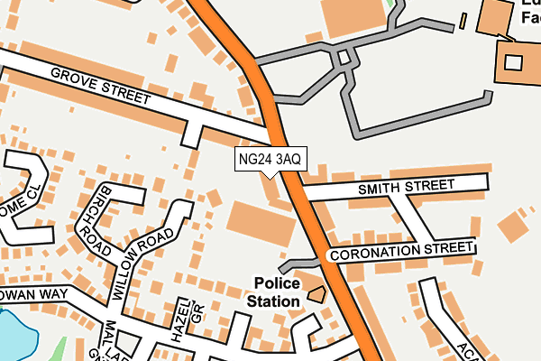 NG24 3AQ map - OS OpenMap – Local (Ordnance Survey) NG24 3AQ map - OS OpenMap – Local (Ordnance Survey)