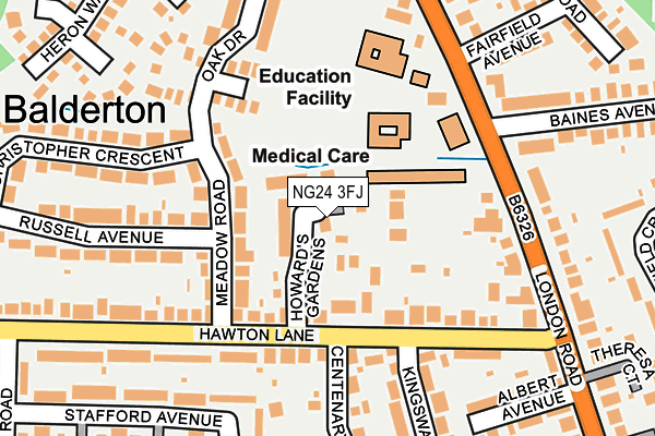 NG24 3FJ map - OS OpenMap – Local (Ordnance Survey) NG24 3FJ map - OS OpenMap – Local (Ordnance Survey)