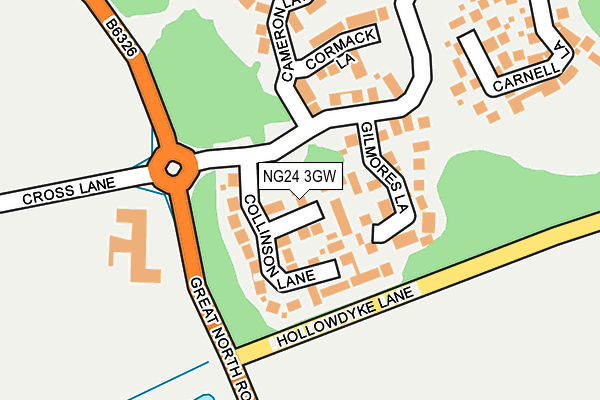 NG24 3GW map - OS OpenMap – Local (Ordnance Survey) NG24 3GW map - OS OpenMap – Local (Ordnance Survey)